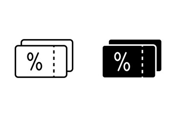 Discount coupon isolated icon, discount voucher vector symbol with editable stroke