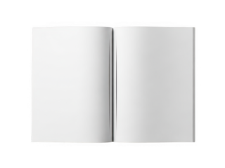 Open book pages isolated on transparent background