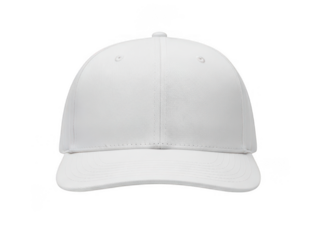 Simple white baseball cap isolated on transparent background