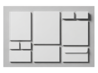 Modern geometric wall art isolated on transparent background