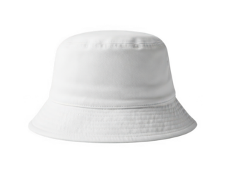 White bucket hat isolated on transparent background