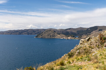 Obraz premium views of lake titicaca