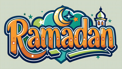 Elegant Ramadan Typography Design with Islamic Calligraphy & Festive Glow