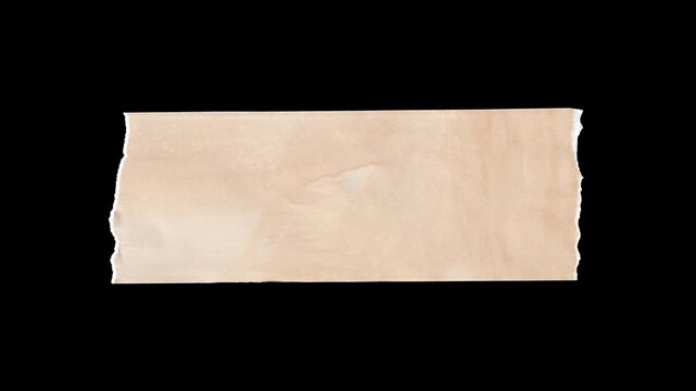 Beige, masking, tape, strip, with, torn, edges, animation, on, black, background, perfect, for, title, bars, text, placeholders, scrapbooking, and, DIY, video, overlays.
