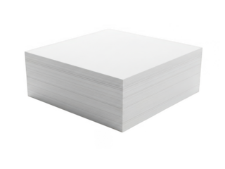 Stack of white paper sheets isolated on transparent background