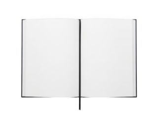 Open book with blank pages isolated on transparent background