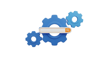 Title: 3D Gear & Slider Icon — Settings & Customization
