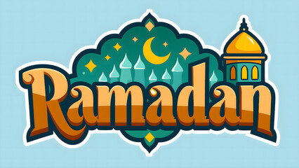 Elegant Ramadan Typography Design with Islamic Calligraphy & Festive Glow