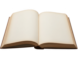 Open book with blank pages isolated on transparent background