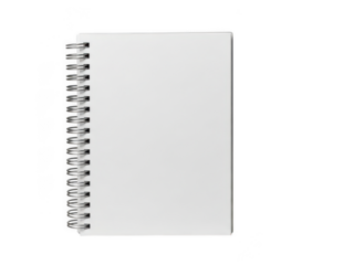 Blank spiral notebook isolated on transparent background