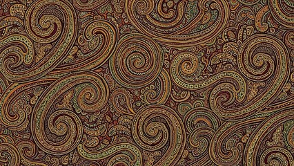 Vintage Brown Swirling Pattern Background.
