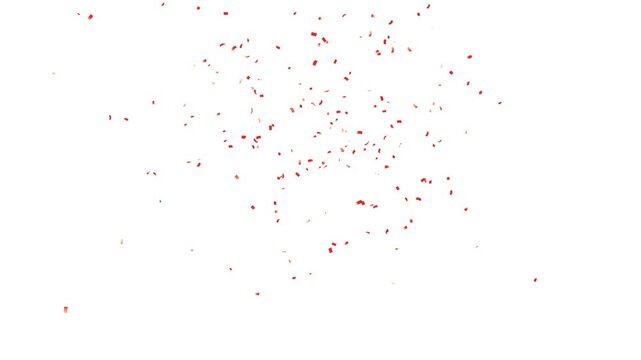 Colorful Confetti Celebration Falling On White background. Gold Confetti Particles failing animation for overlay. 3D exploding confetti effect 