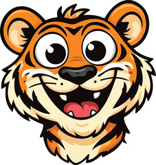 Funny tiger face transparent