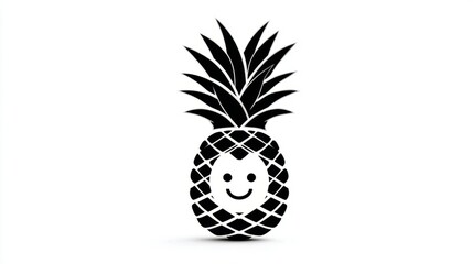 A playful pineapple character with a friendly smile exudes joy, making it ideal for various creative uses