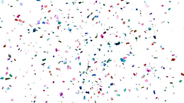 confetti rain effect overlay green screen alpha channel. Confetti Party Popper Explosion Animation. Slow motion Falling confetti Particles animation. multicolor gold confetti isolated transparent bg.