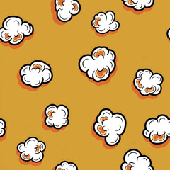Fototapeta premium Warm and Inviting Pop Corn Seamless Pattern Design A Whimsical Graphic Texture for Foodie Creations