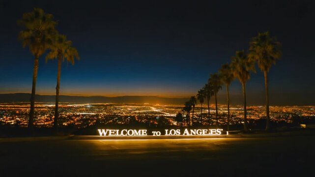 "Welcome to Los Angeles" sign.