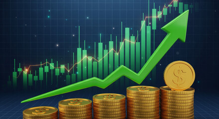 Rising Financial Graph with Coins