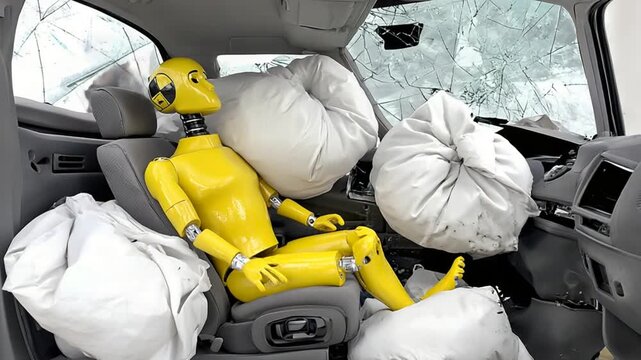 Dummy in a crash test.