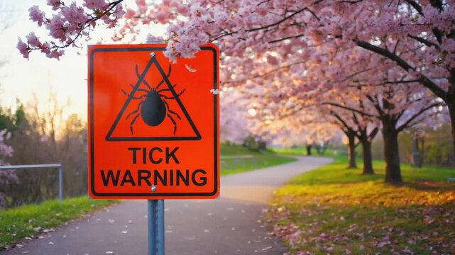 Warning sign of a tick.