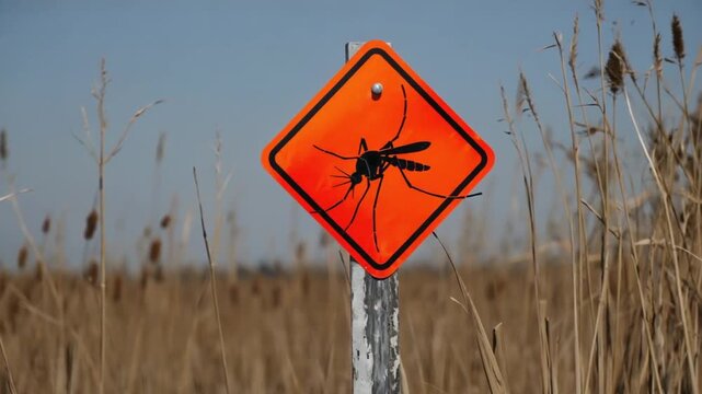 Warning sign of a mosquito.