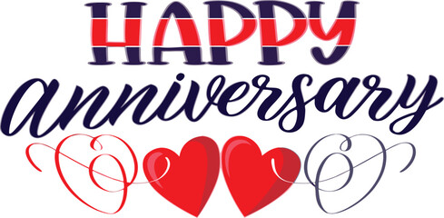Obraz premium Happy Anniversary red heart love illustration eps vector
