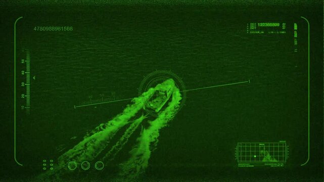 Boat Is Destroyed By Missle Night Vision View