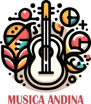 Musica andina logo icon vector white background .