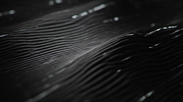 Futuristic Black 3D Embossed Energy Flow Lines Cinematic Abstract Surface