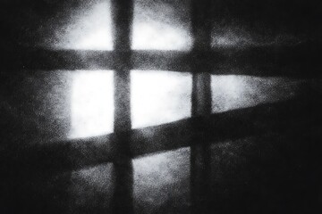 blurry window with shadows on wall