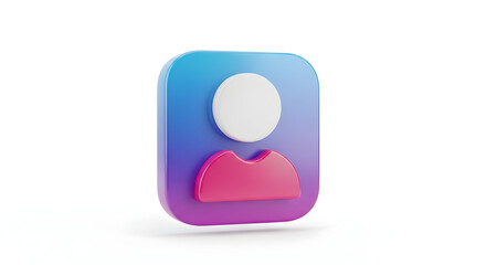 Title: 3D User Avatar Icon — Profile & Social
