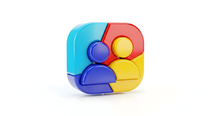 Title: 3D Group Avatar Icon &mdash; Community & Team

