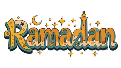 Elegant Ramadan Typography Design with Islamic Calligraphy & Festive Glow