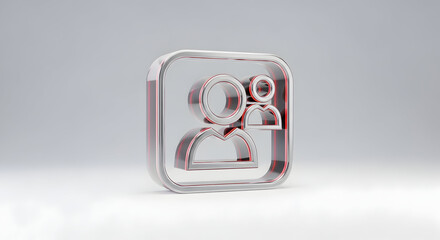 Title: 3D Social Icon — Group Profile & Connections
