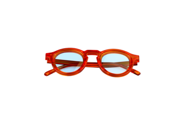 Clear orange sunglasses with blue lenses isolated on transparent background. Png file