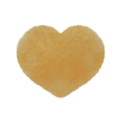 水彩風ハート ブラウン