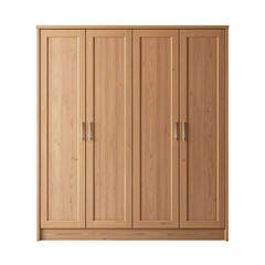 Fototapeta premium Wooden Cabinet in Simple Design With Flat Front Panels Displayed in an Indoor Setting