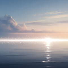 Serene sunrise over calm ocean