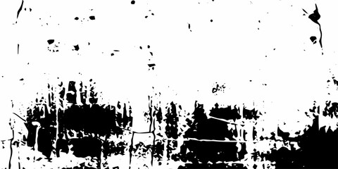 Obraz premium Abstract monochrome grunge background with vertical ink drips, paint splatter fragments, and distressed scratches, creating a raw high contrast texture for modern design use.