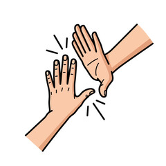 Obraz premium High Five Gesture Illustration for Teamwork and Celebration