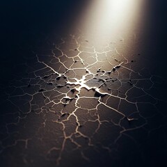 Abstract mental health concept showing light emerging from cracks, symbolizing hope, healing, and recovery.