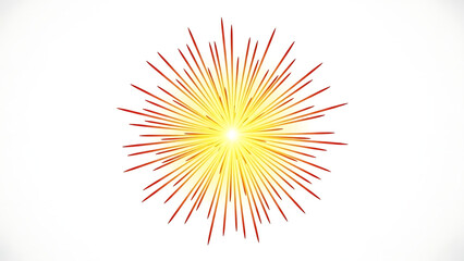 Vibrant yellow and red explosion, dynamic burst of light, abstract energy