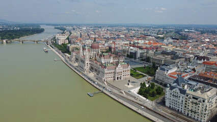 Hungarian Parliament building on Danube river