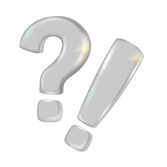 Prin3D question and exclamation marks - vector illustration for help, FAQ and user interface