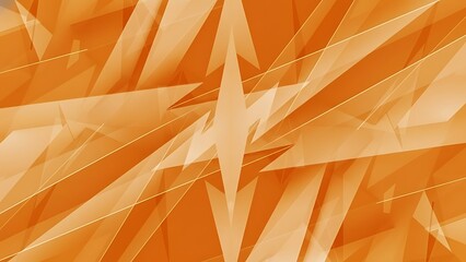 Abstract geometric background with sharp orange and white shards overlapping with thin golden lines creating a dynamic, modern design pattern