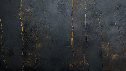 Naklejka premium Art grunge texture background in black and golden vector design.