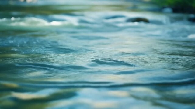 Slow motion water stream background video, crystal clear water movement, calm and minimal, loopable footage
