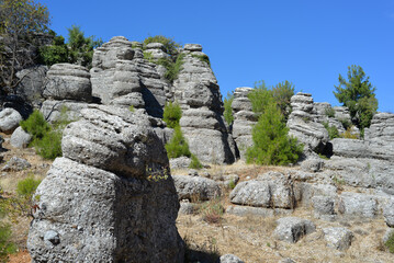 Turkey, Antalya, the ancient city of Selge, the man rocks and wonderful nature