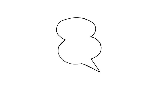 Hand-drawn, black, outline, double, speech, bubble, animation, on, white, background, ideal, for, comic, book, style, dialogue, creative, video, overlays, and, social, media, vlogs.
