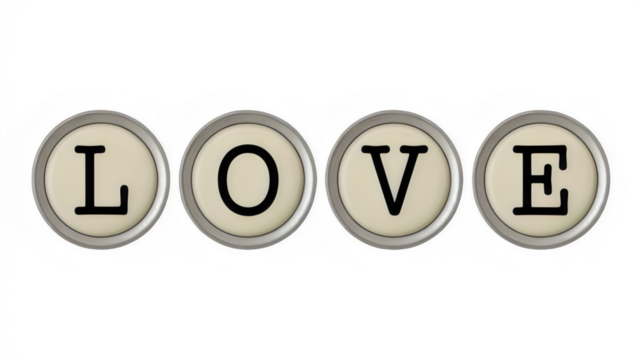 3d render of a L O V E symbol made of many spheres as a modern business technology icon and web design illustration for computer internet communication concept website text - Powered by Adobe